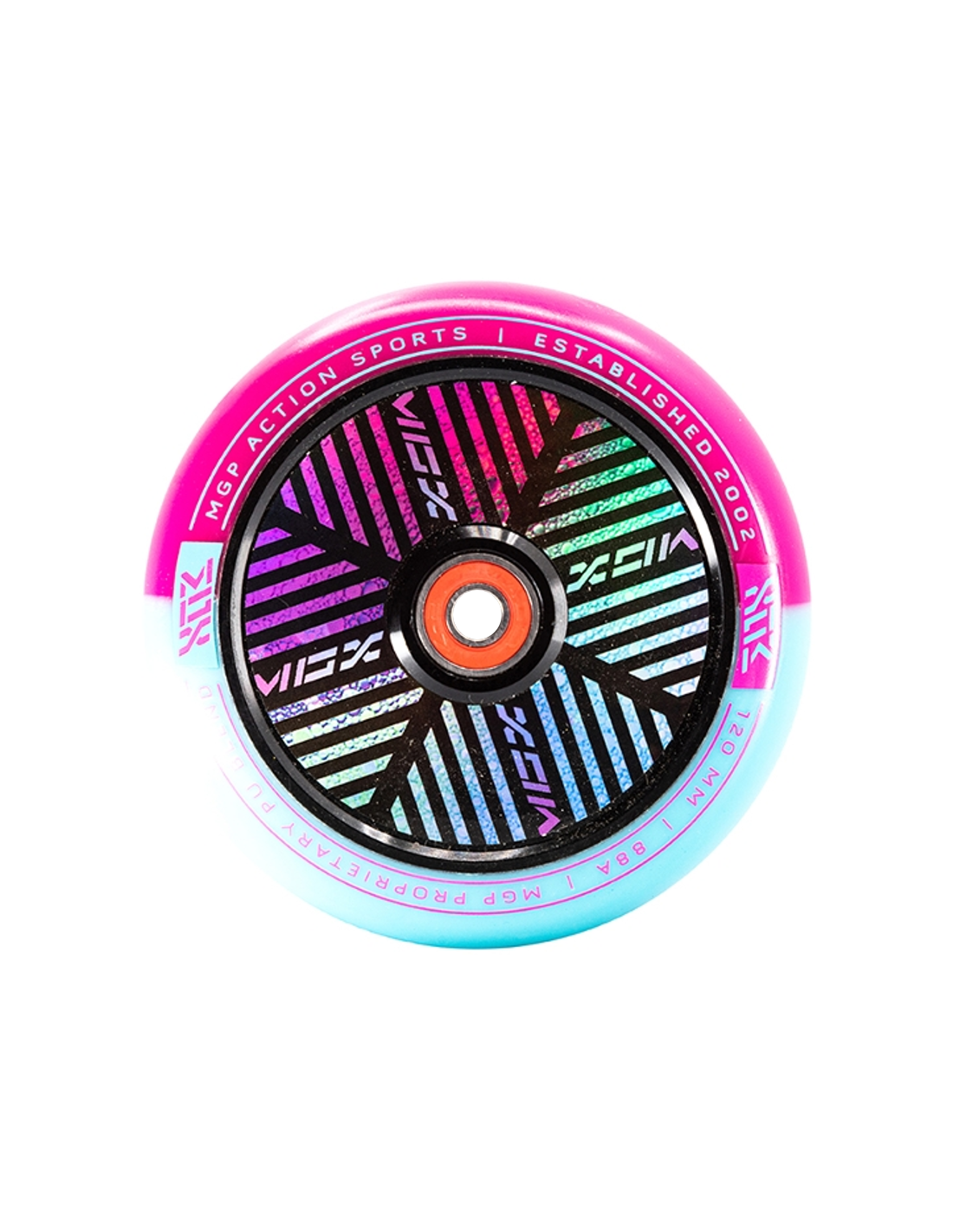MADD GEAR MGP PRO CORRUPT HOLLOW CORE 120MM WHEEL PINK BLUE