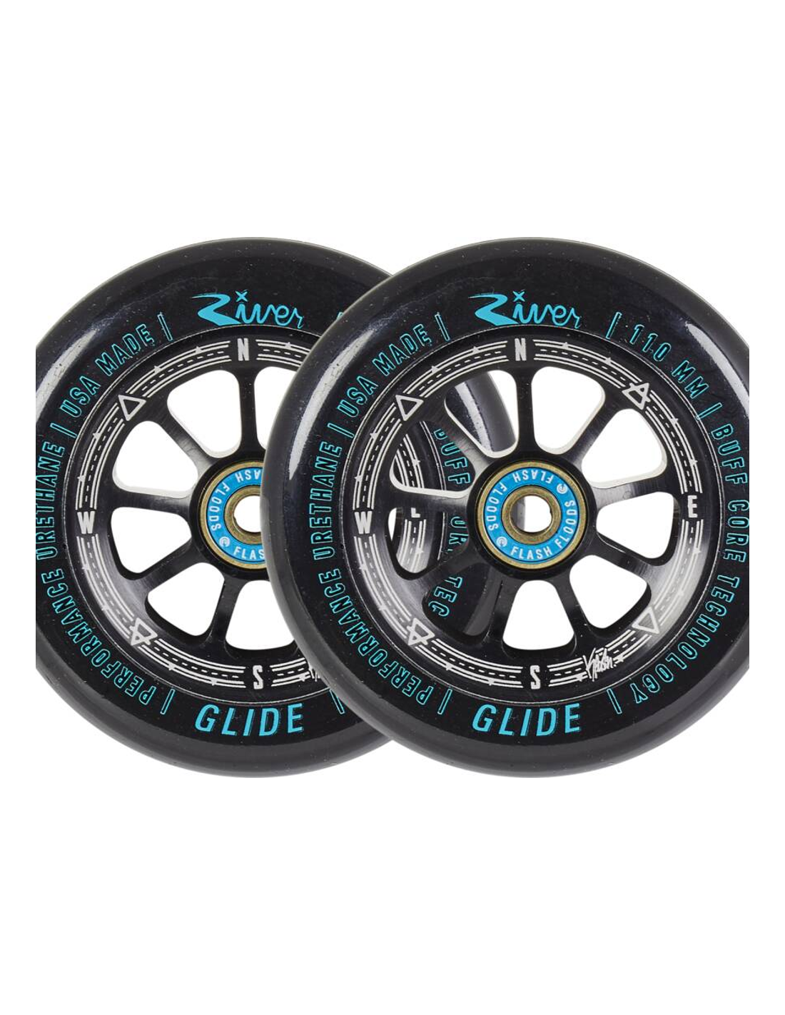 RIVER GLIDE WHEELS BLACK KEVIN AUSTIN SIGNATURE