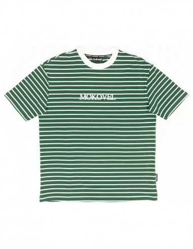 MOKOVEL T-SHIRT WITH GREEN STRIPES
