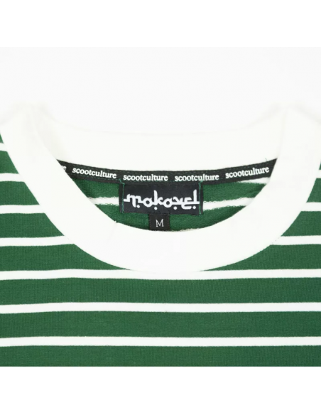 MOKOVEL T-SHIRT WITH GREEN STRIPES