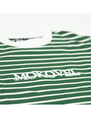 MOKOVEL T-SHIRT WITH GREEN STRIPES