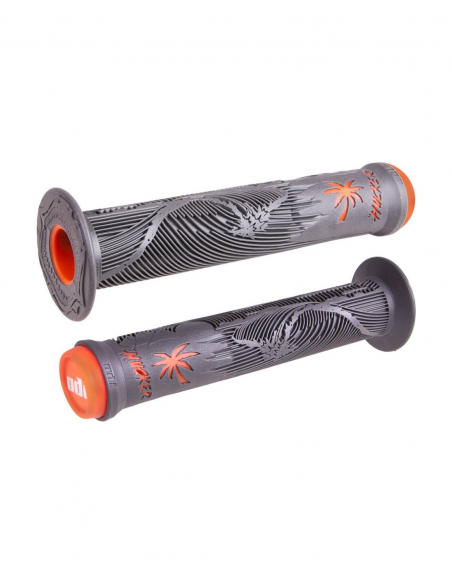 ODI HUCKER FLANGED GRIPS GRAPHITE ORANGE