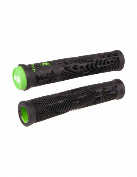 ODI HUCKER FLANGELESS GRIPS BLACK GREEN